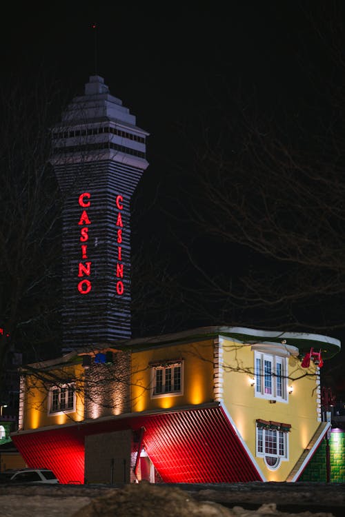 Bright casino lights