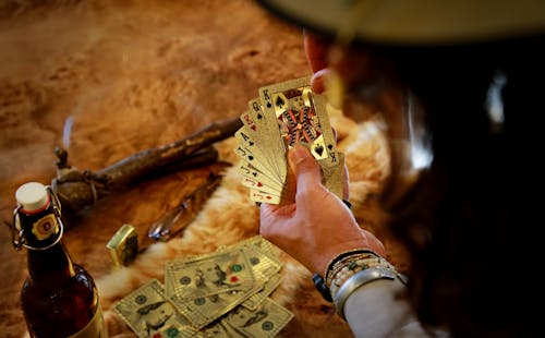 poker chips and cards